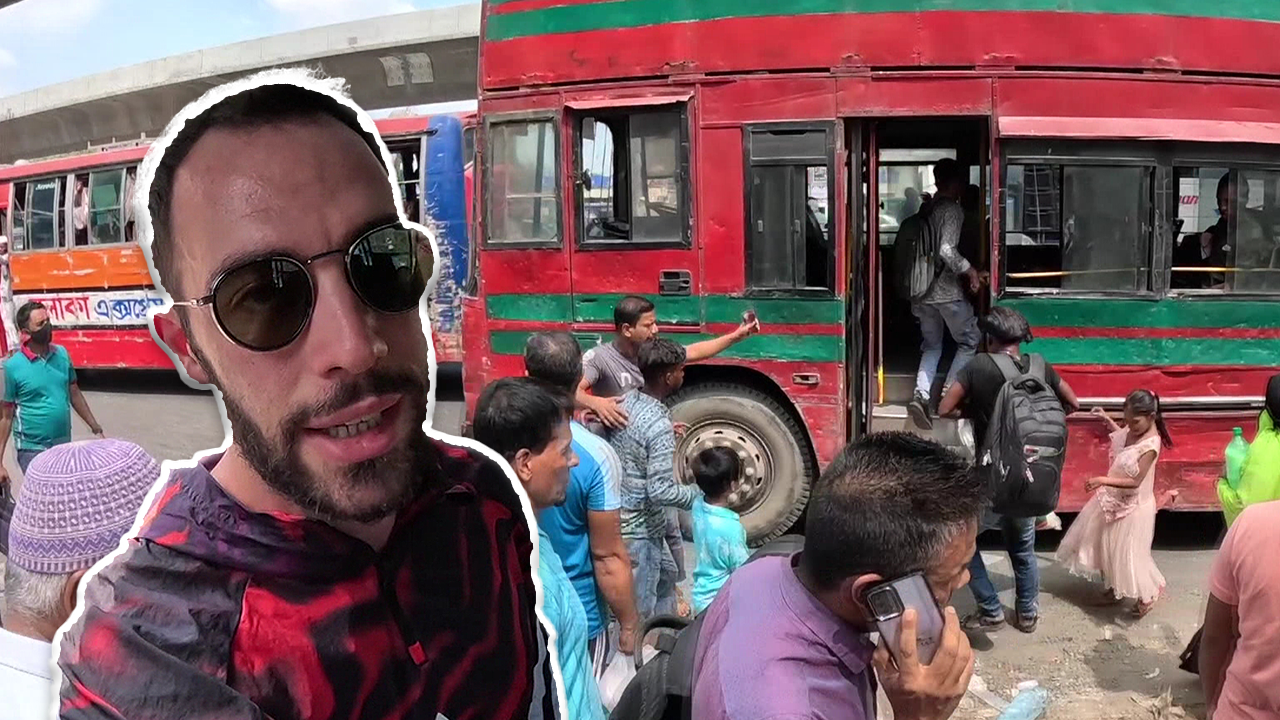 Bangladeş'te tehlikeli otobüs yolculuğu!
