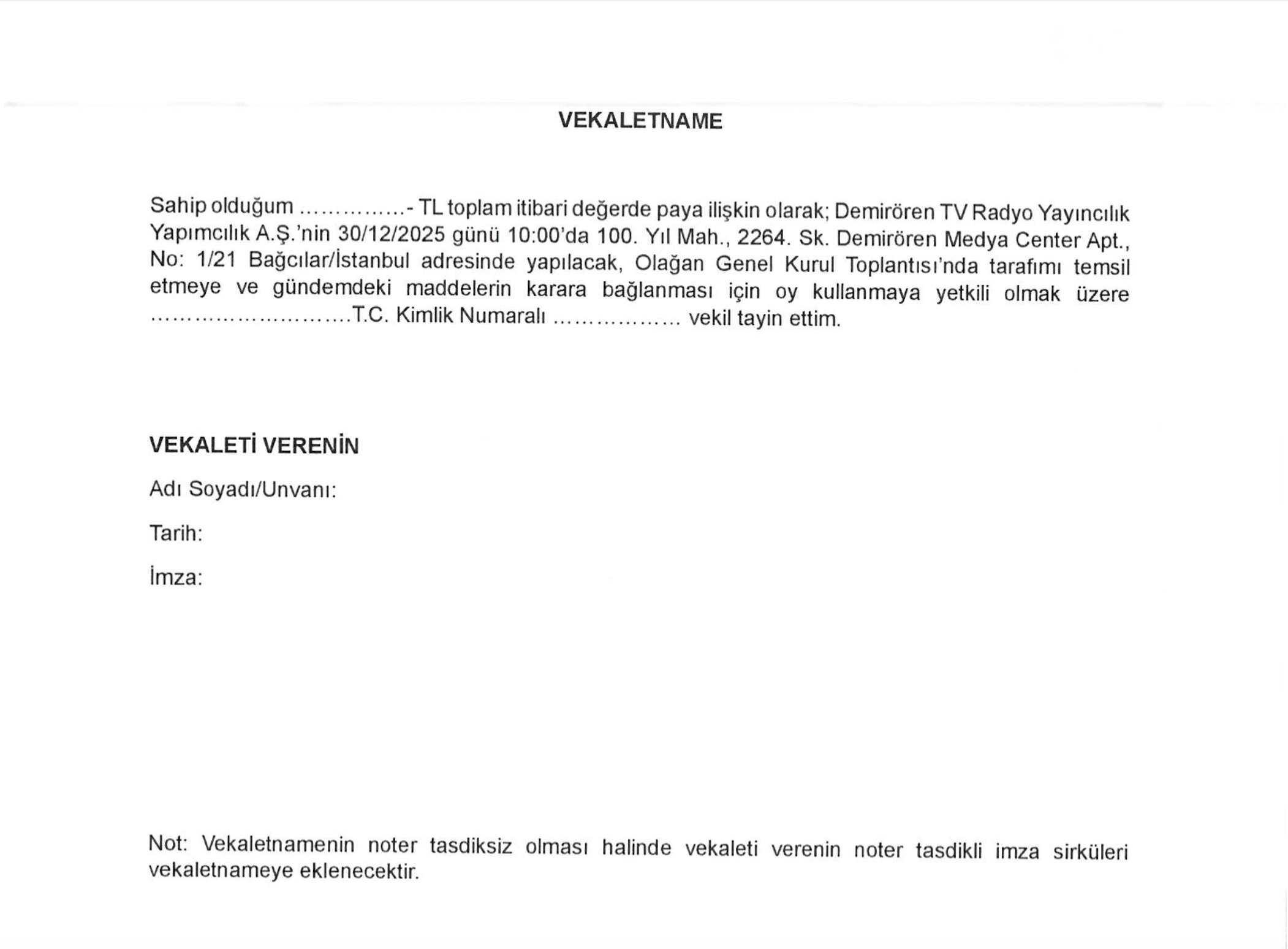 Kanal D 2024 Olağan Genel Kurul