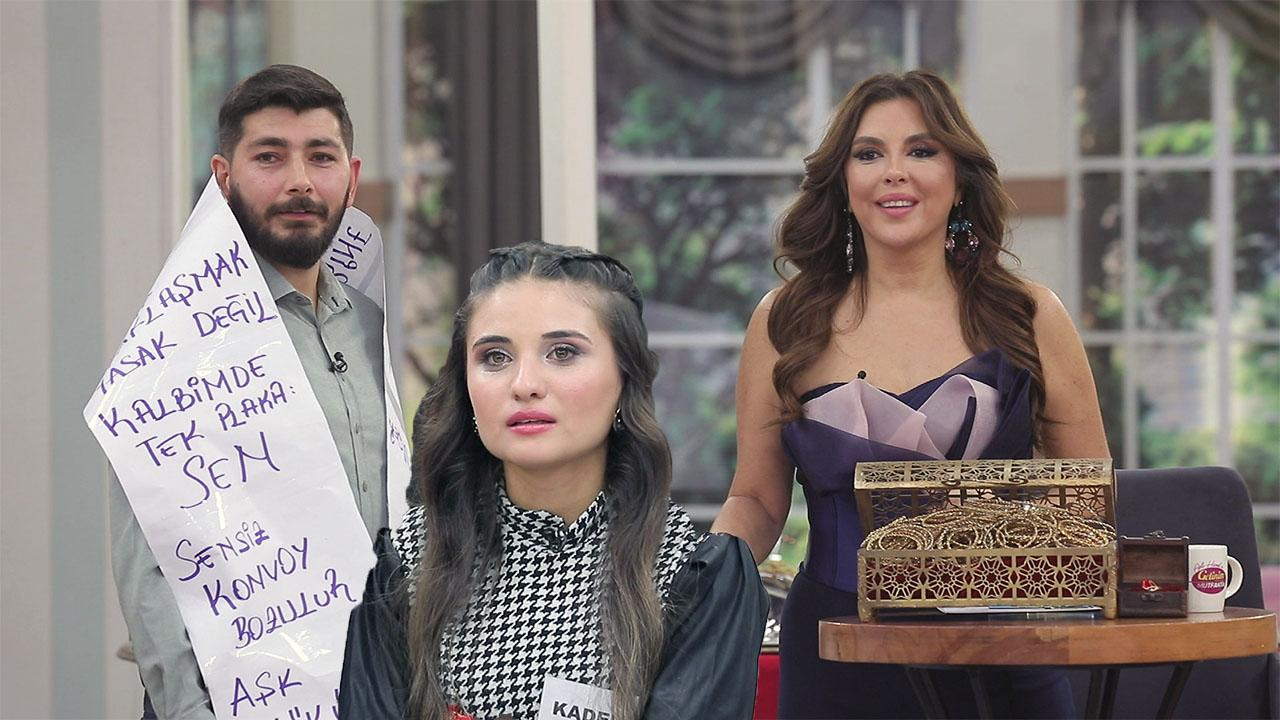 Kader'in eşi stüdyoda ilan-ı aşk etti!