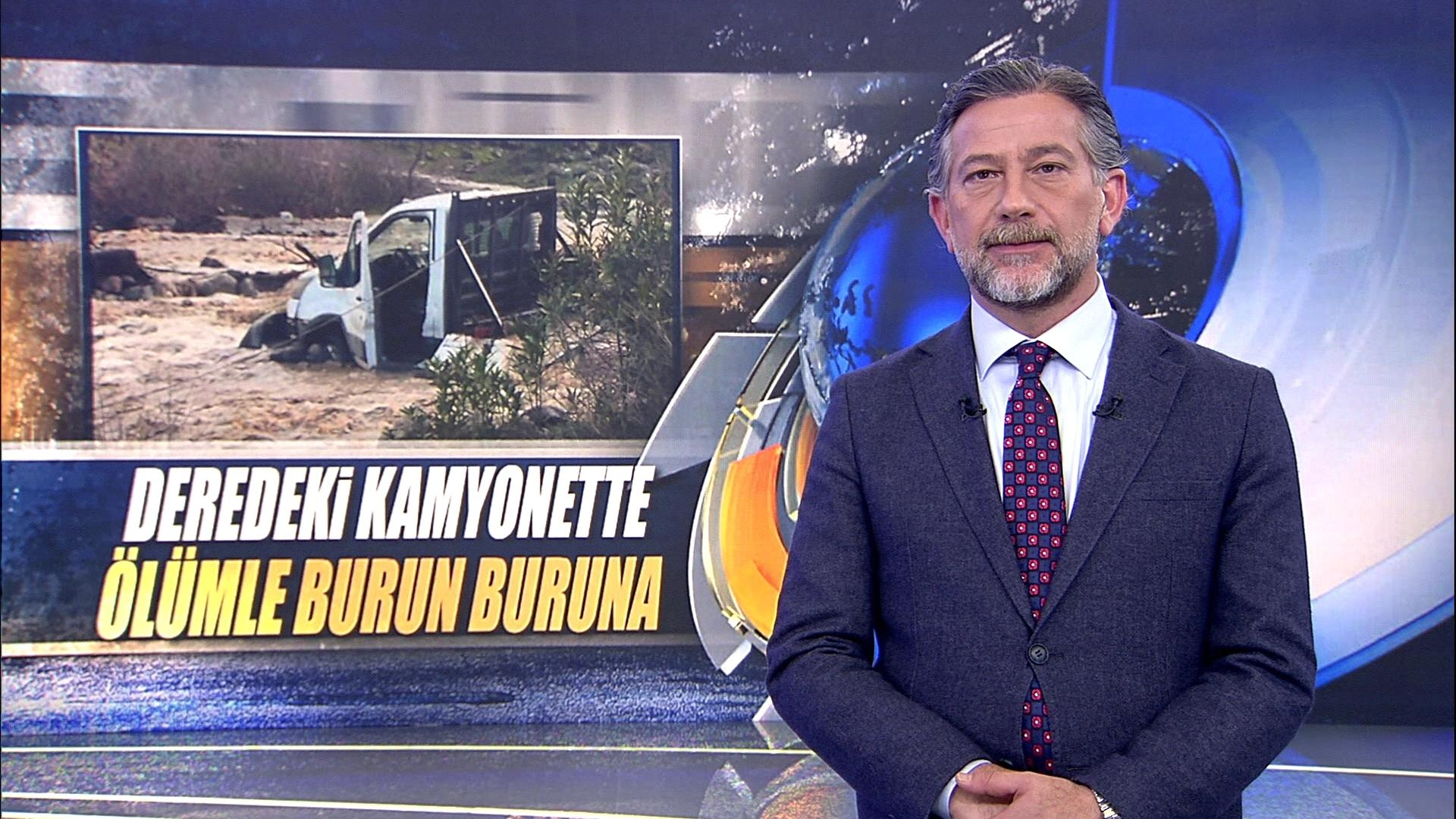 Deredeki kamyonette ölümle burun buruna
