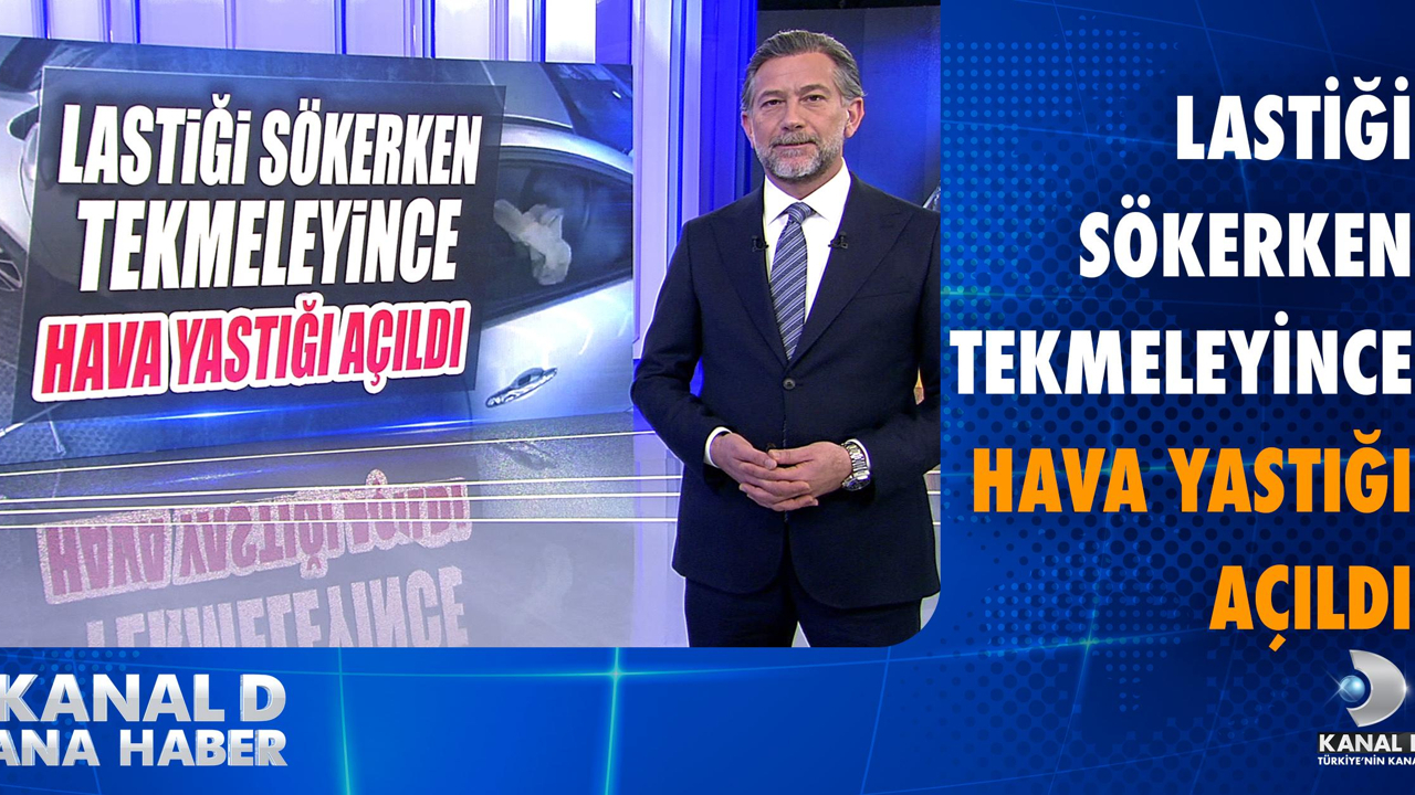 Lastiği sökerken tekmeleyince hava yastığı açıldı