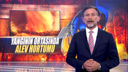 Yangının ortasında alev hortumu!