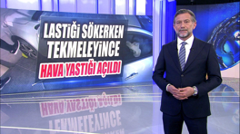 Lastiği sökerken tekmeleyince hava yastığı açıldı