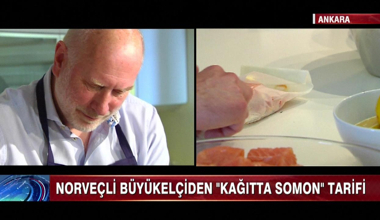 Norveçli Büyükelçiden Kağıtta Somon tarifi