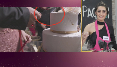 Kaderin nişan pastasını kestiği bıçak tartışma konusu oldu!