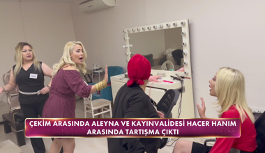 Çekim arası gelin ve kaynana birbirine girdi!