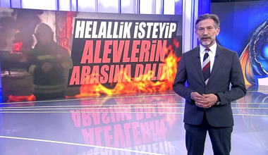 Helallik isteyip alevlerin arasına daldı!