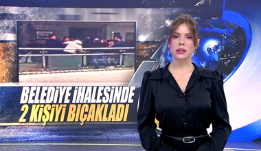 Belediye ihalesinde 2 kişiyi bıçakladı!