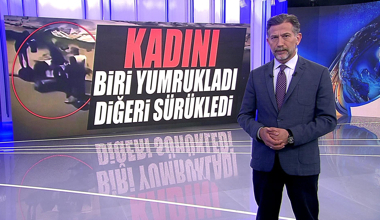 Kadını biri yumrukladı diğeri sürükledi!