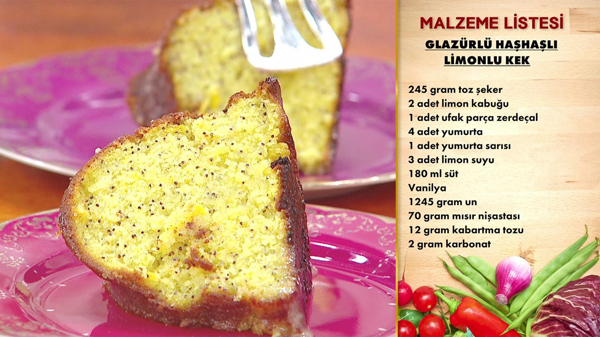 Gelinim Mutfakta - Glazürlü Haşhaşlı Limonlu Kek Tarifi