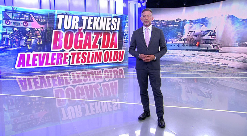 Tur teknesi boğazda alevlere teslim oldu!