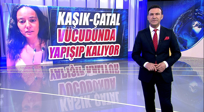 Kaşık-çatal vücudunda yapışıp kalıyor